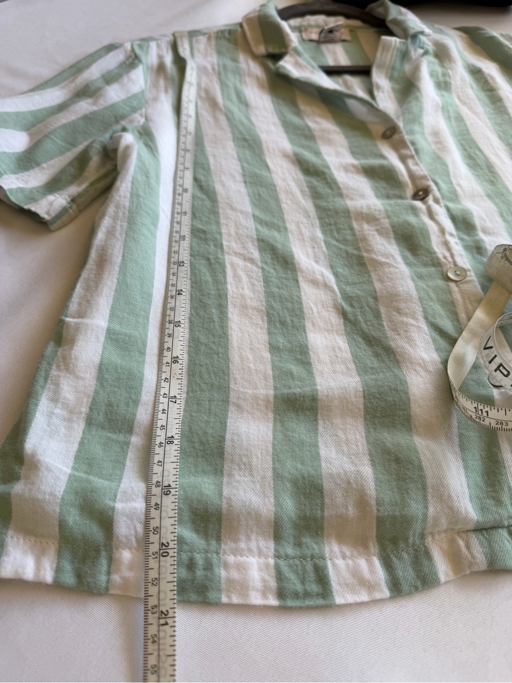 Sincerly Jules Mint and White Striped Two-Piece Pajama Set - Picture 9 of 12